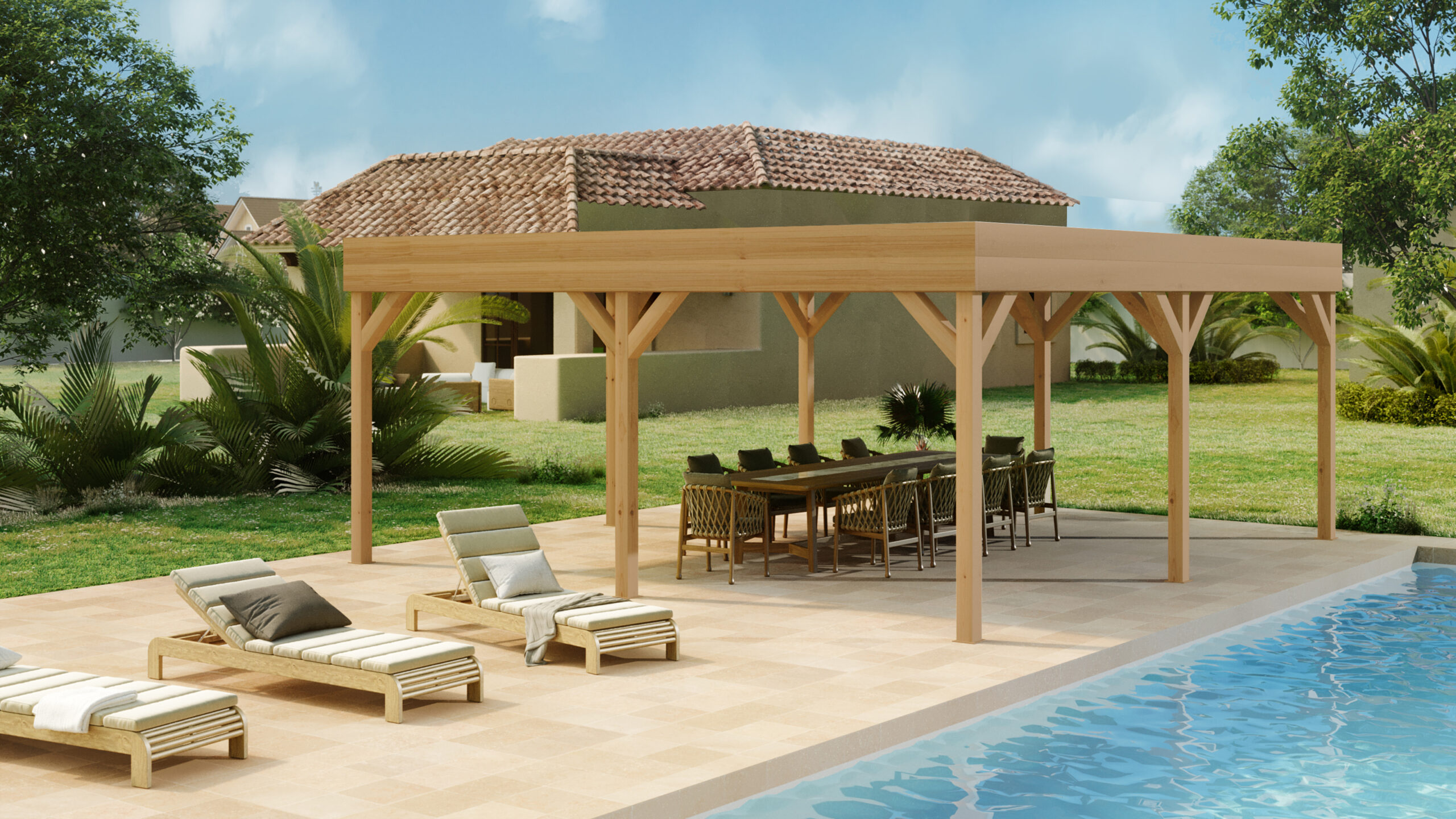 Pergola Toit plat autoporté