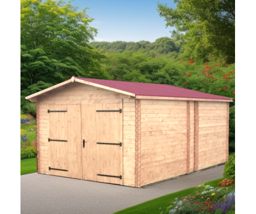 Garage Denis, Douglas Madriers 28mm, 3.50 x 5.40m, 19.00m²