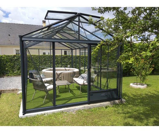 Serre Luxia, aluminium, structure avec différentes couleurs, 3.09 x 5.30 m, 16.40 m²