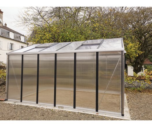 Serre Supra, aluminium, structure avec différentes couleurs, 3.15 x 4.57 m, 14.40m²