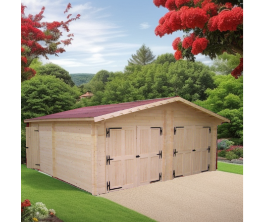 Garage Vermont, Epicéa Madriers 42mm, 6.30 x 6.60m, 42m²