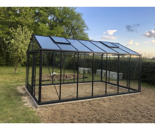 Serre Luxia, aluminium, structure avec différentes couleurs, 3.09 x 5.30 m, 16.40 m²