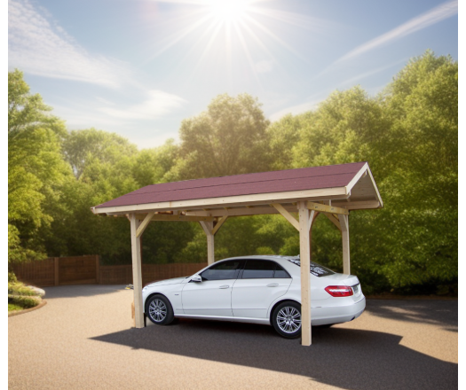 Carport Karpa, Epicéa du nord section 120 x 45mm, 3.50 x 5.00m, 17.50m²