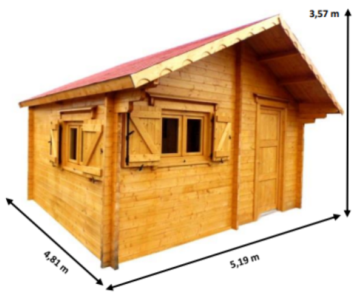 Abri Magny, Madriers épicéa 60mm, 5.00x 4.00m, 19.99m² - MG5040.02