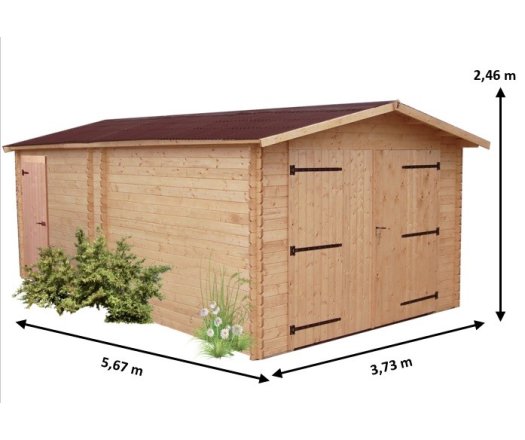 Garage Denis, Douglas Madriers 28mm, 3.50 x 5.40m, 19.00m²