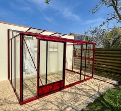 Serre Luxia adossée, aluminium, structure avec différentes couleurs, 2.32 x 3.80 m, 8.80 m²