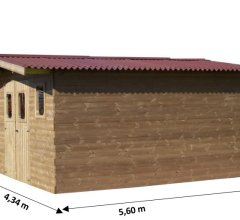 Abri Thermabri, THT Madriers 28mm, 4.00 x 5.00m, 20.00m²