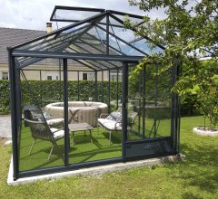 Serre Luxia, aluminium, structure avec différentes couleurs, 3.09 x 5.30 m, 16.40 m²