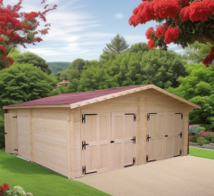 Garage Vermont, Epicéa Madriers 42mm, 6.30 x 6.60m, 42m²