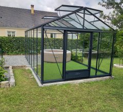 Serre Luxia, aluminium, structure avec différentes couleurs, 3.09 x 5.30 m, 16.40 m²